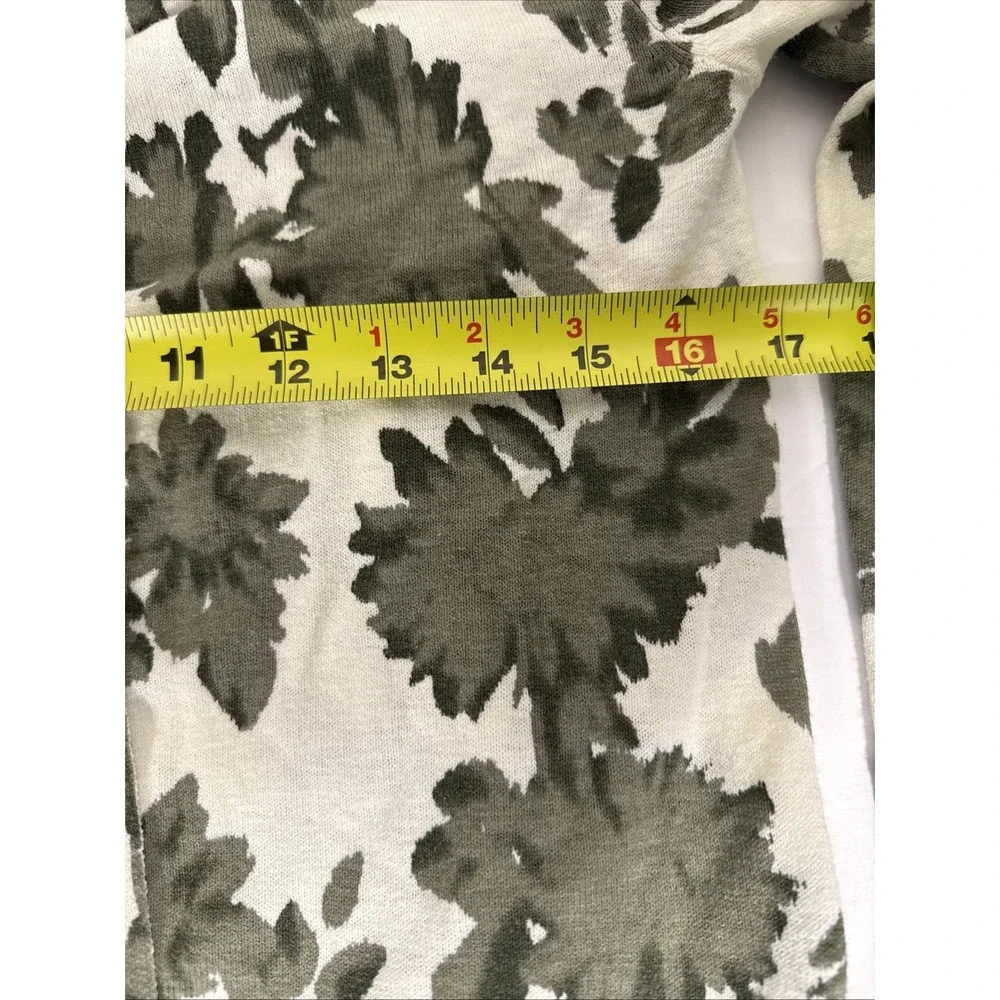 Magnolia Grace Green Floral Print Open Front Cardigan Size S Business Casual D2 - Picture 7 of 7